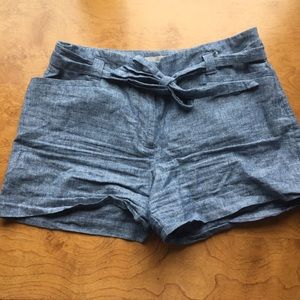 Loft Denim Linen Tie Shorts